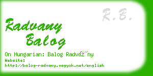 radvany balog business card
